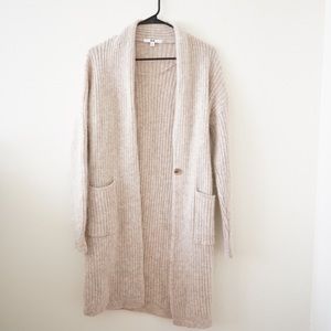Oatmeal colored wool cardigan